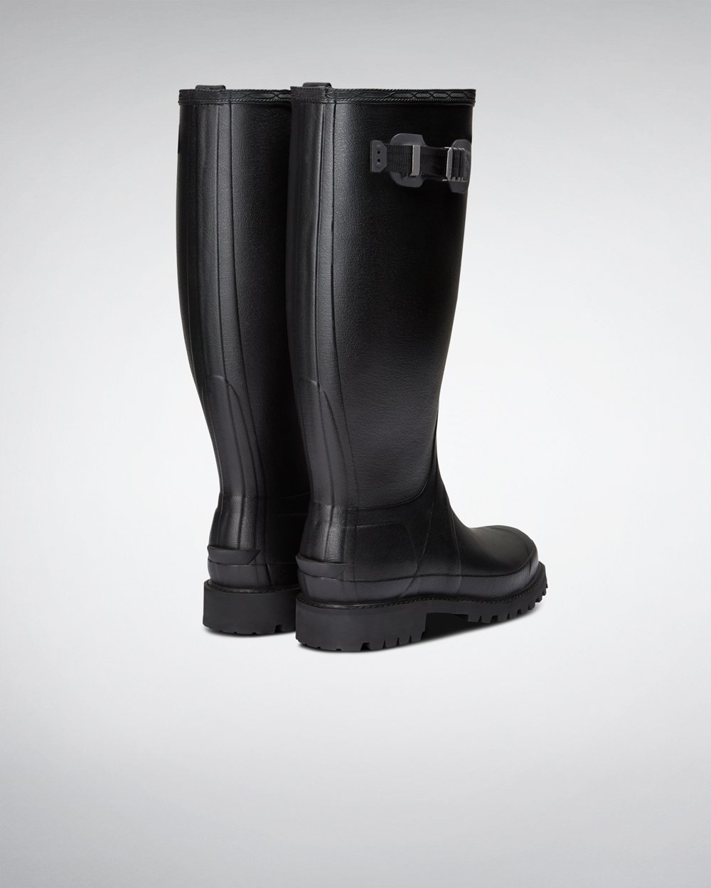 Hunter Balmoral Wide Fit Rain Boots - Discount Mens Black - XSMPHF682